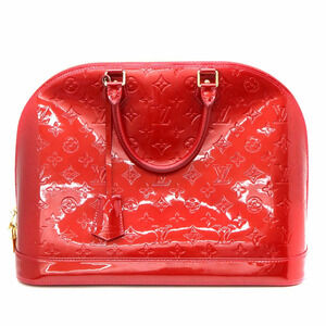 LOUIS VUITTON Alma Bag Handbag Vernis Patent Vernis Pomme dAmour Red LV